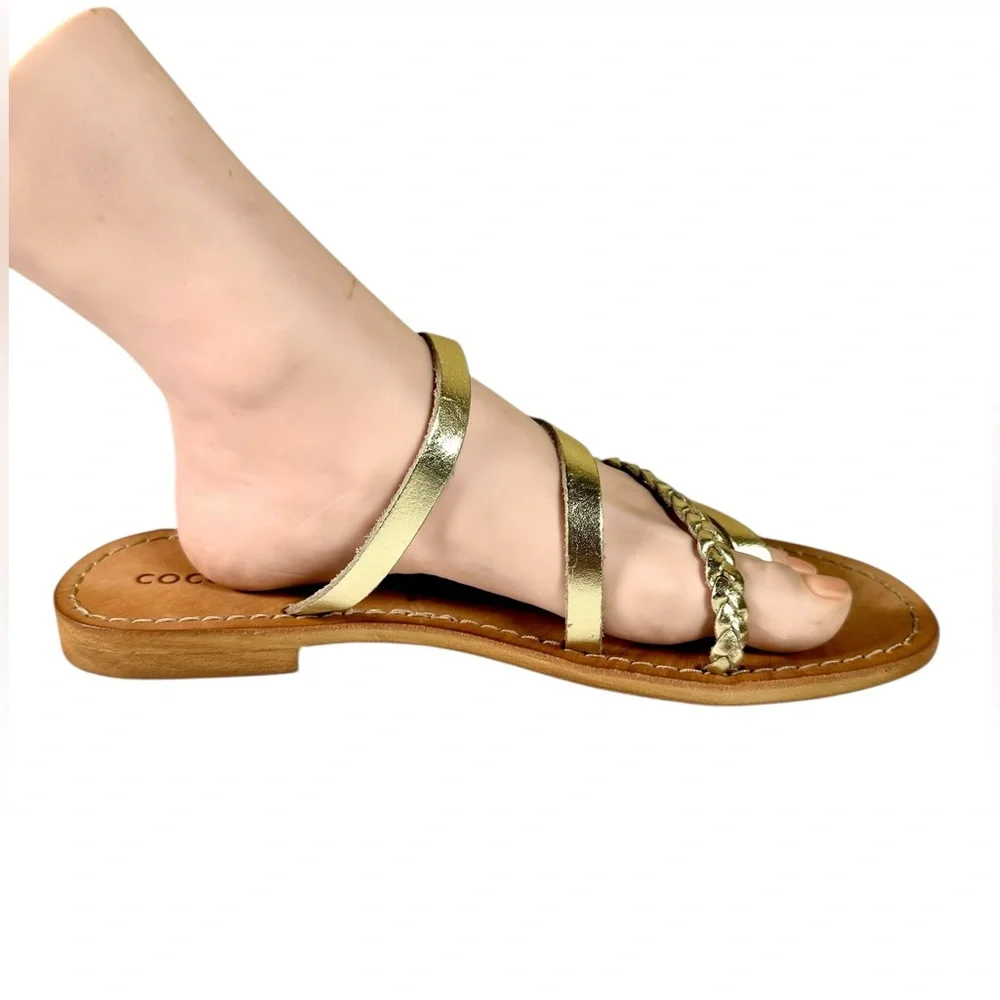 Cocobelle Gold Strappy Leather Sandals